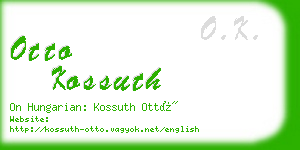 otto kossuth business card